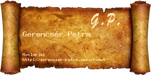 Gerencsér Petra névjegykártya